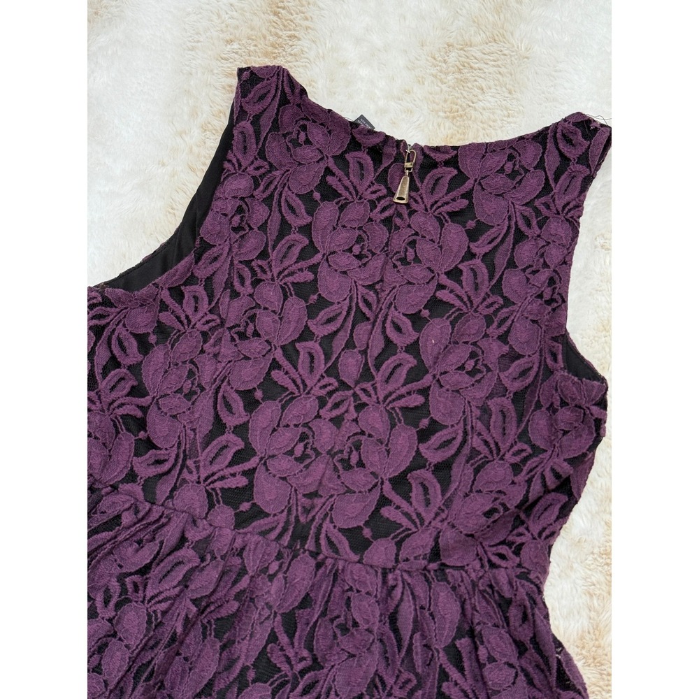 XXI Dress Womens Large Purple Lace Sleeveless Fit & Flare Witchy Whimsigoth - Picture 4 of 8